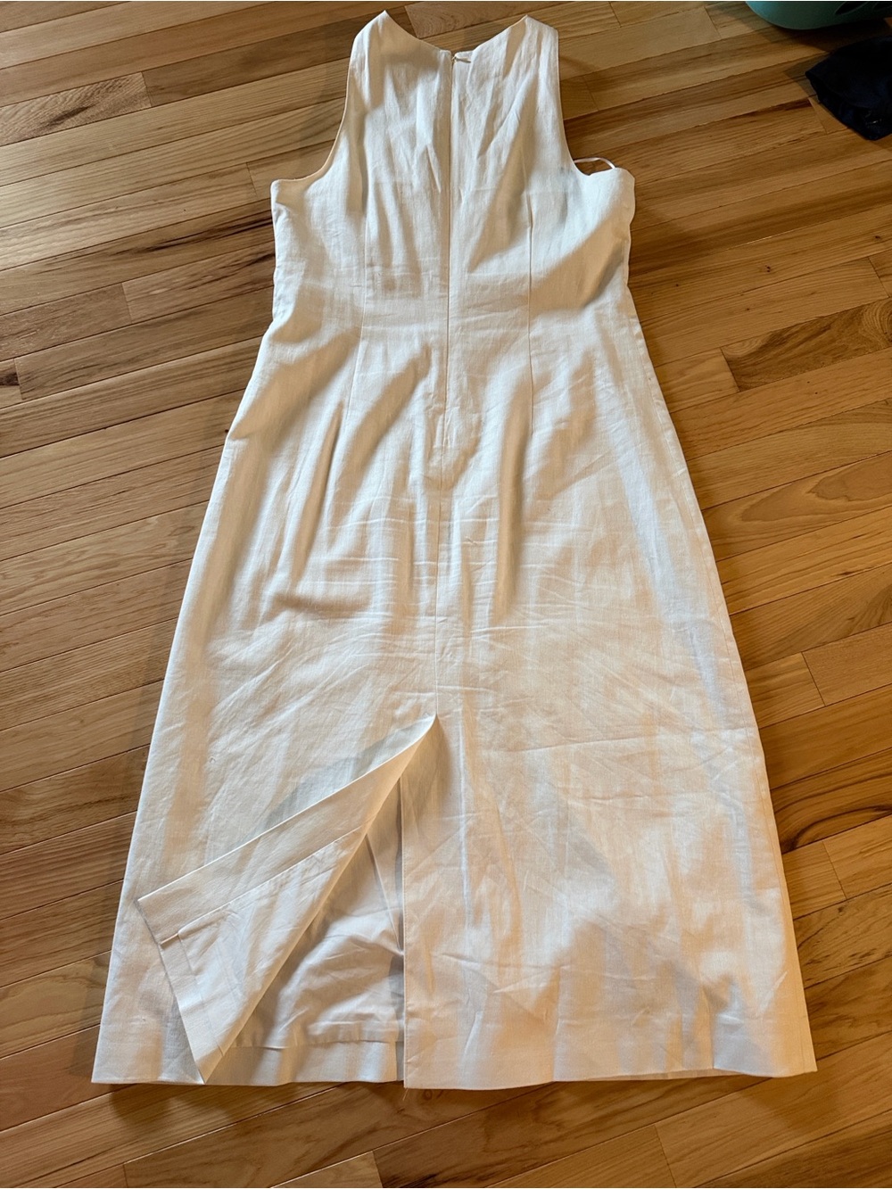 NWOT Banana Republic Cream Lined Linen Cross-Strap Midi Dress - Picture 3 of 4